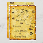 Invitation d'anniversaire de pirate (Devant / Derrière)