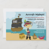 Invitation d'anniversaire de Pirate Boy 5x7 (Devant)