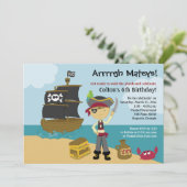 Invitation d'anniversaire de Pirate Boy 5x7 (Debout devant)