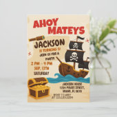 Invitation d'anniversaire de Pirate pour enfants (Debout devant)
