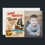 Invitation d'anniversaire de Pirate pour enfants<br><div class="desc">Ahoy, capitaines d'anniversaire ! Cette adorable invitation d’anniversaire de Pirate est parfaite pour la journée spéciale de votre petit. Doté de personnages de pirates mignons, d'un arrière - plan de carte au trésor et de polices ludiques, ce design est parfait pour les garçons ou les filles âgés de 1 à...</div>