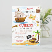 Invitation d'anniversaire de pirate pour garçons A (Debout devant)