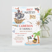 Invitation d'anniversaire de pirate pour garçons A (Debout devant)