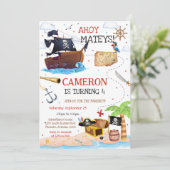 Invitation d'anniversaire de pirate pour garçons A (Debout devant)