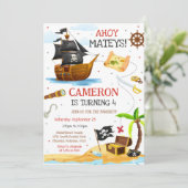 Invitation d'anniversaire de pirate pour garçons A (Debout devant)