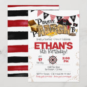 Invitation d'anniversaire de Pirate pour une fête  (Devant / Derrière)