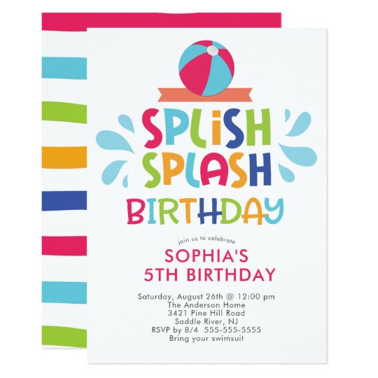 Invitation D Anniversaire De Piscine D Ete Zazzle Be