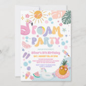 Invitation d'anniversaire de plage d'été fête de m (Devant)