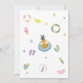 Invitation d'anniversaire de plage d'été fête de m (Dos)