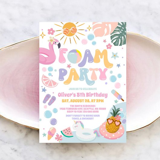 Invitation d'anniversaire de plage d'été fête de m