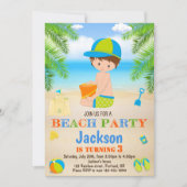 Invitation d'anniversaire de plage Invitation de p (Devant)