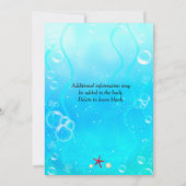 Invitation d'anniversaire de plage sous-marine de (Dos)