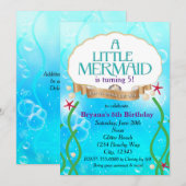 Invitation d'anniversaire de plage sous-marine de (Devant / Derrière)