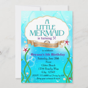 Invitation d'anniversaire de plage sous-marine de