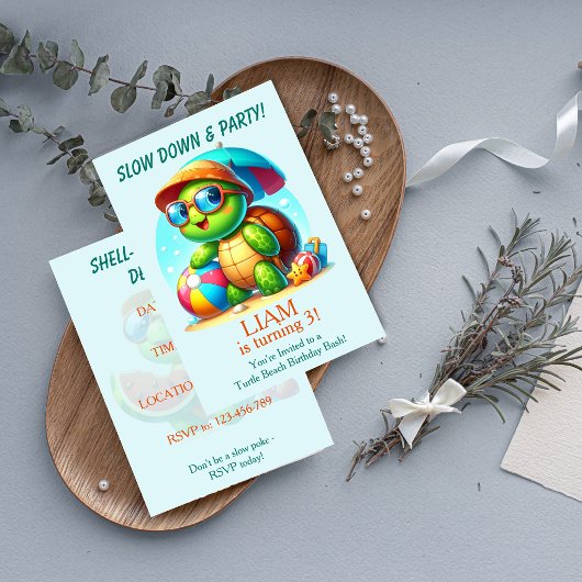 Invitation d'anniversaire de plage tropicale de to