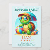 Invitation d'anniversaire de plage tropicale de to (Devant)