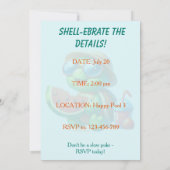 Invitation d'anniversaire de plage tropicale de to (Dos)