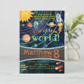 Invitation d'anniversaire de planète de système (Debout devant)