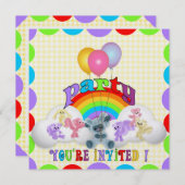 Invitation d'anniversaire de Plushie Animal (Devant / Derrière)