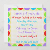 Invitation d'anniversaire de Plushie Animal (Dos)