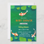 Invitation d'anniversaire de poisson Koi (Devant)