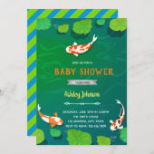 Invitation d'anniversaire de poisson Koi (Devant / Derrière)