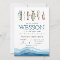 Invitation d'anniversaire de poisson, pêche Homme 