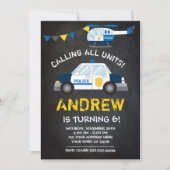 Invitation d'anniversaire de police, arrière - (Devant)