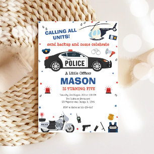 Invitation d'anniversaire de police Fête d'agent d