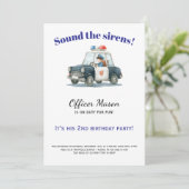 Invitation d'anniversaire de police • Officier de (Debout devant)