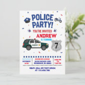Invitation d'anniversaire de policier moderne pour (Debout devant)