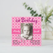 Invitation d'anniversaire de Polka Dot (Debout devant)