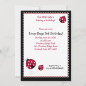 Invitation d'anniversaire de Polkadot Ladybug 5x7 (Devant)