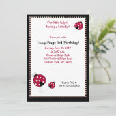 Invitation d'anniversaire de Polkadot Ladybug 5x7 (Debout devant)