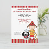 Invitation d'anniversaire de pompier Lil Firetruck (Debout devant)