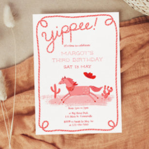 Invitation d'anniversaire de Poney Occidental