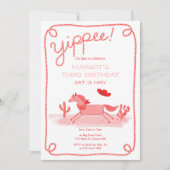 Invitation d'anniversaire de Poney Occidental (Devant)
