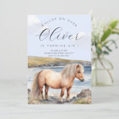 Invitation d'anniversaire de poney Shetland (Debout devant)
