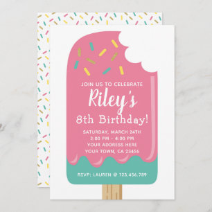 Invitation d'anniversaire de Popsicle