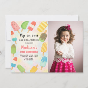 Invitation d'anniversaire de Popsicle moderne