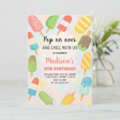Invitation d'anniversaire de Popsicle moderne (Debout devant)
