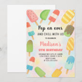 Invitation d'anniversaire de Popsicle moderne (Devant / Derrière)