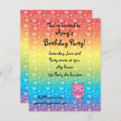 Invitation d'anniversaire de porc (Devant / Derrière)