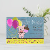 invitation d'anniversaire de porc de bande (Debout devant)