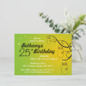 Invitation d'anniversaire de pot de maçon en verts (Debout devant)