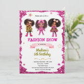 Invitation d'anniversaire de poupée de mode (Debout devant)