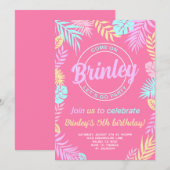 Invitation d'anniversaire de poupée rose Malibu (Devant / Derrière)