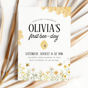 Invitation d'anniversaire de première abeille