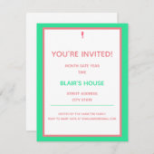 Invitation d'anniversaire de Preppy (Devant / Derrière)