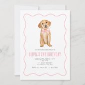 Invitation d'anniversaire de préppy puppy (Devant)